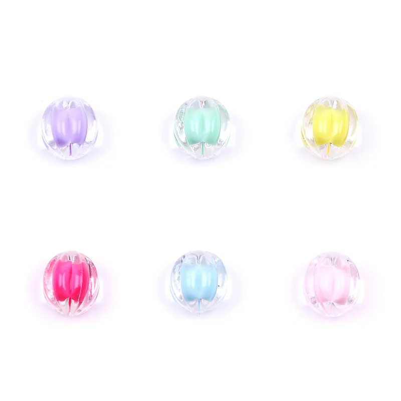 Manufacturers 12mm Pumpkin Transparent Inner Color Beads Chinese Pearl Korean Bracelet Beads Letter Acrylic Alphabet