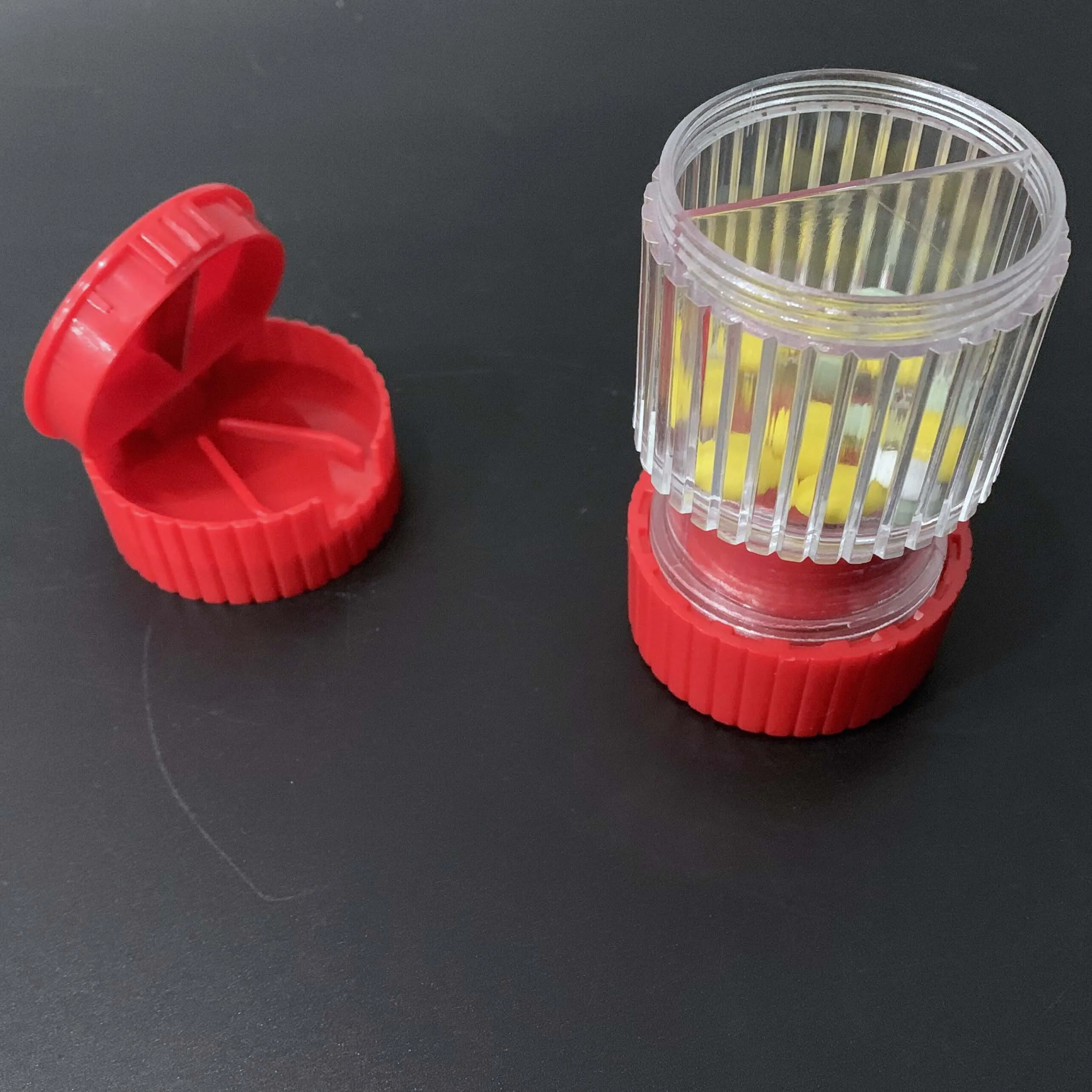 Travel 3 in 1 pill box with cutter and crusher tablet cutter pill crusher