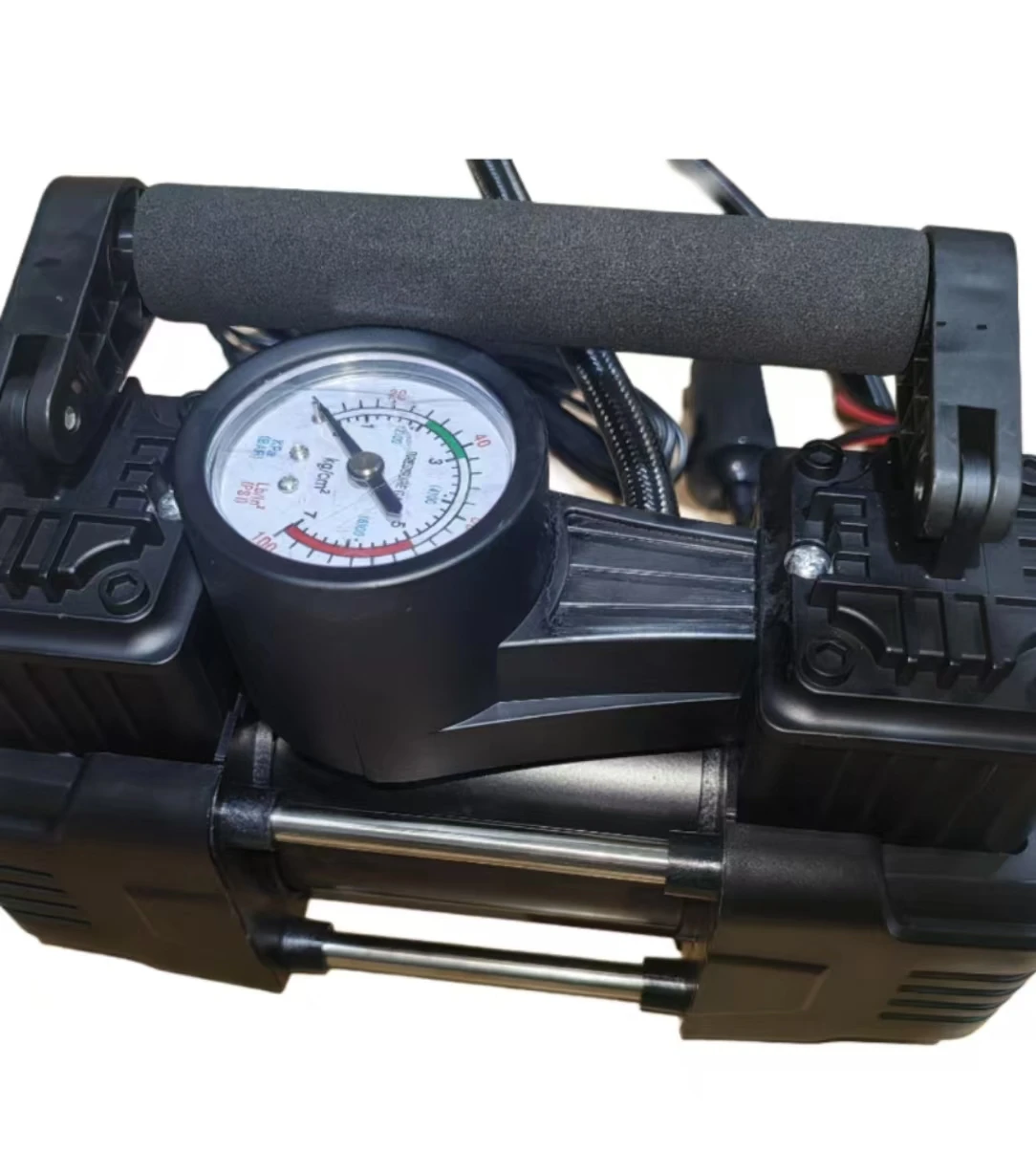 CE Approved 150psi Auto Air Inflator Portable Heavy Duty Double Compensator Tyre Compressor Double Cylinder Type Car Tyre Pump