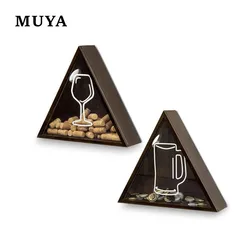 Wall Mounted Tabletop Wood and Acrylic Wine Cork Catcher and Beer Bottle Holder Shadow Boxes