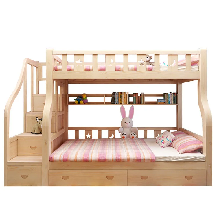 
children kid bunk beds with stairs cheap and durable safely solid wood beds for double student in dormitory 
