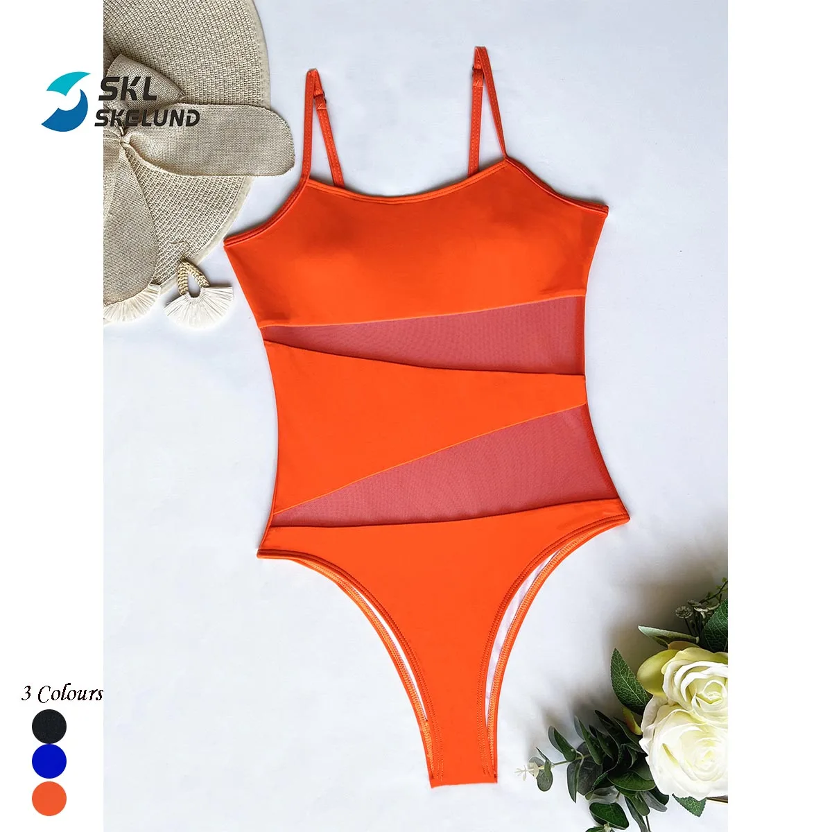 2022 One Piece Tank Bikini Mesh Nylon Swimsuit Thong Bottom High Quality Beachwear Sexy See Through Sexy Bikini