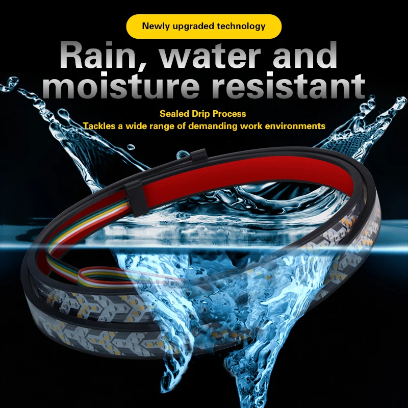 Fishbone Pickup Truck Taillights Bar Solid Red/yellow Turn Signal Tail Light Bar LED Truck Tailgate Light