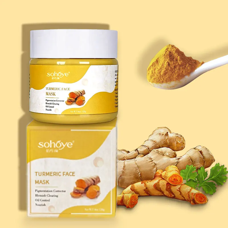 Best Selling Products Anti-acne Clarifying Clay Tumeric Facial Skin Care Organic Anti-aging Turmeric Mud Face Mask Beauty Skin