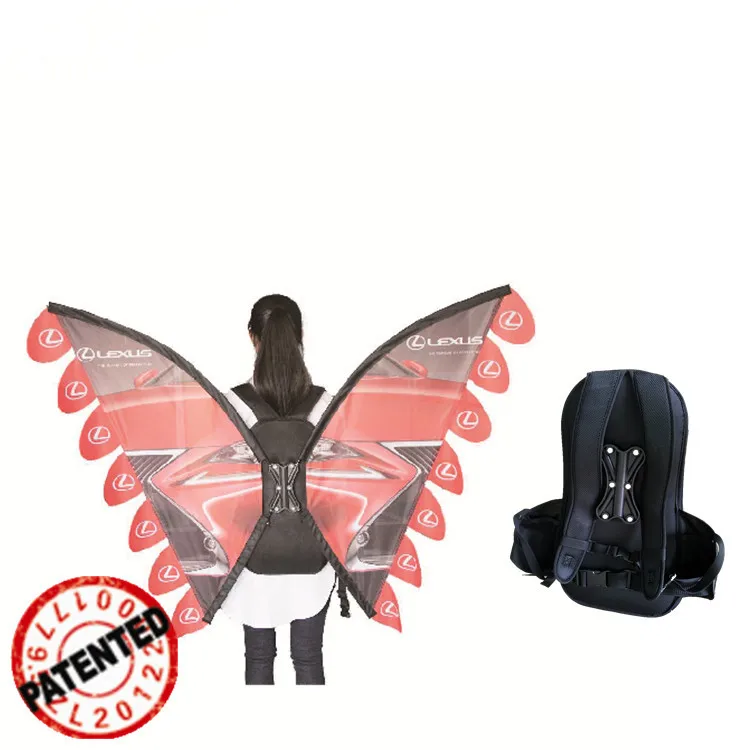 Движущийся рекламный велосипед рюкзак рекламный щит бабочка