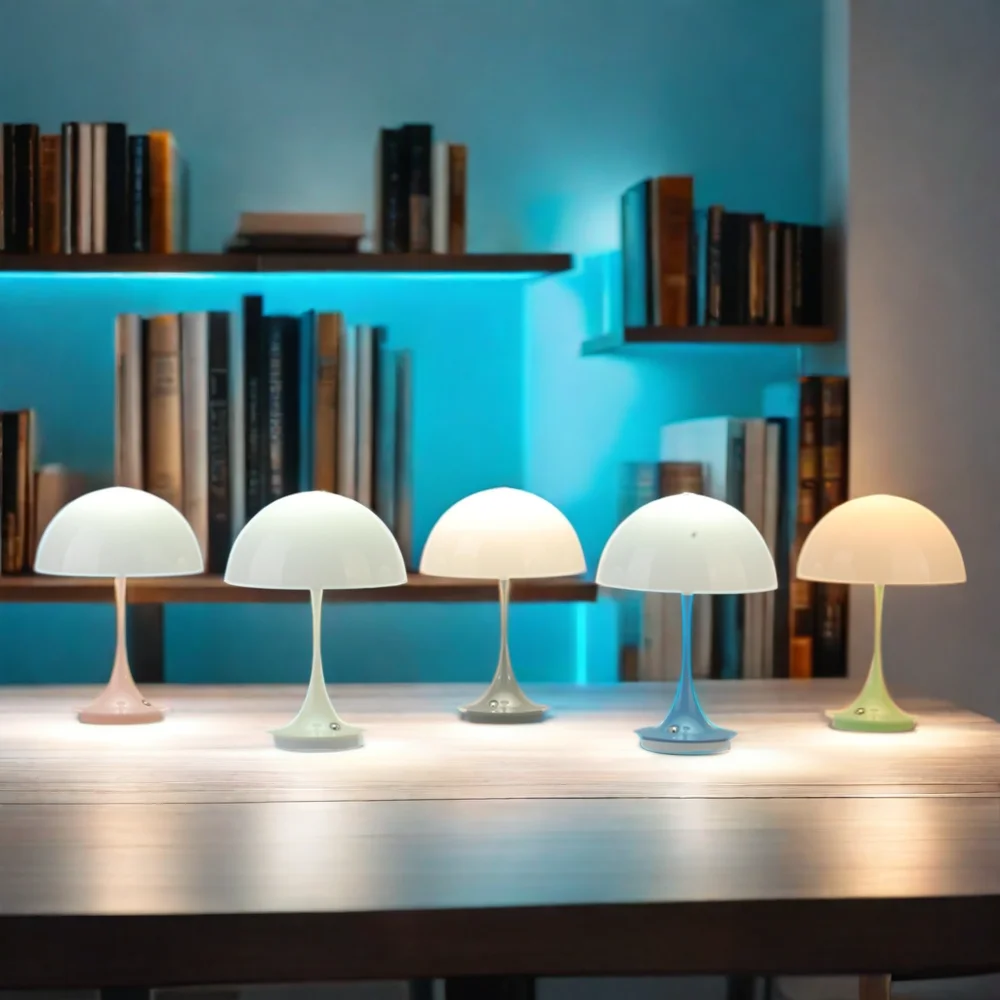 Touch Dimming Light of Loft Lamp and For Room Decor Lights LED 1200mAh Battery Moon Light Ivory White