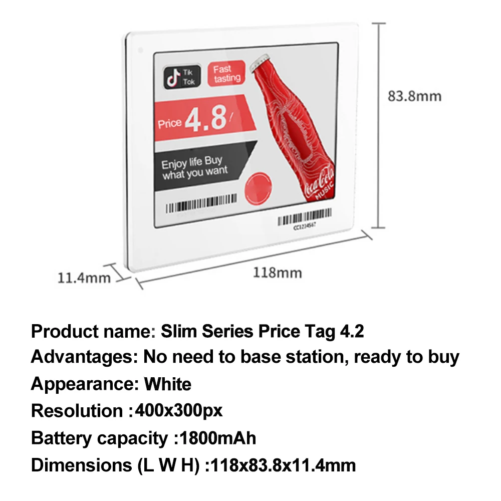 High Quality Slim 4.2 Inch Retail Store Digital Price Tag Smart Electronic Label Shelf Esl System Epaper Display For Supermarket