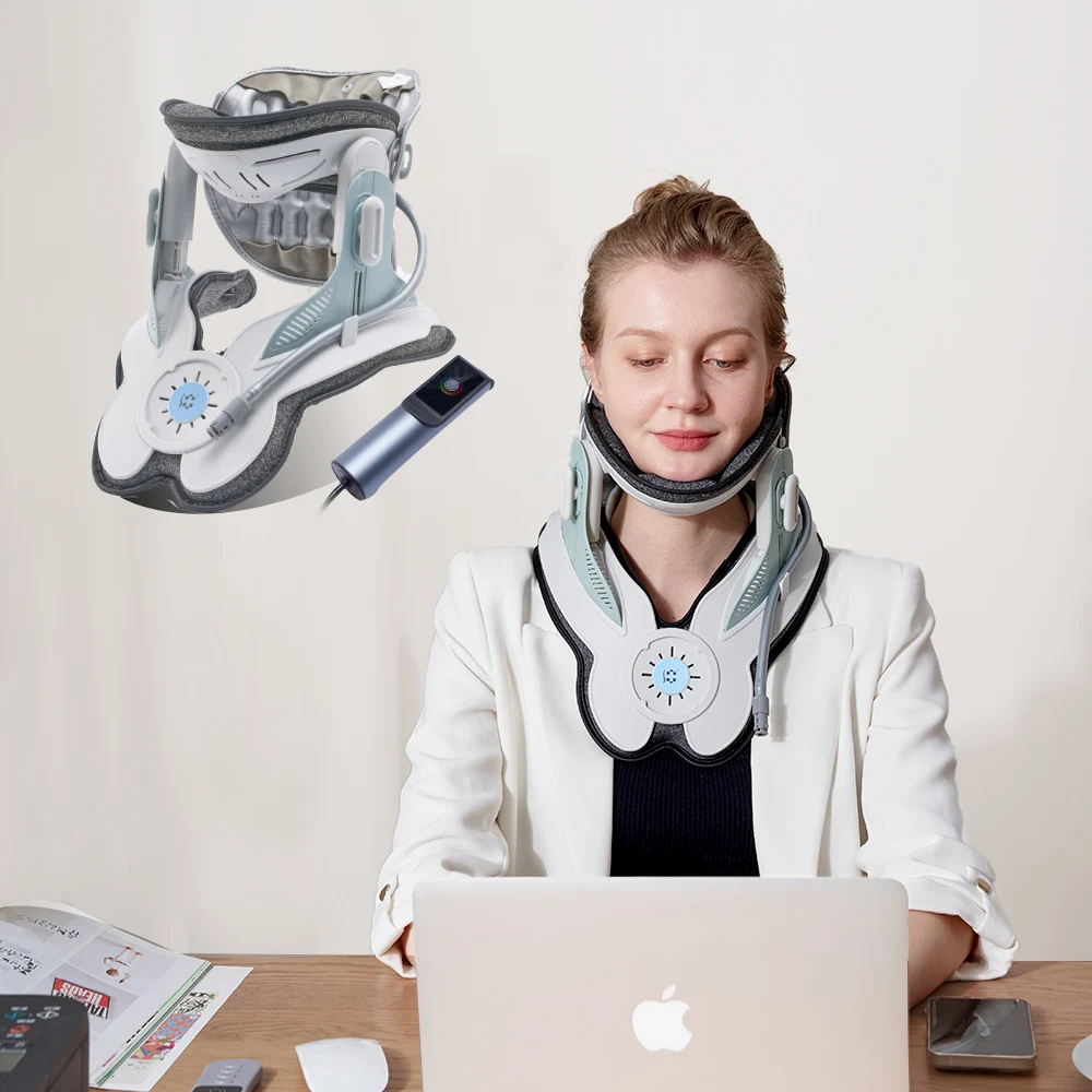 Alphay New Adjustable Inflatable Neck Support Cervical Neck Traction Device Neck Stretcher for Medical Devices and Health Care