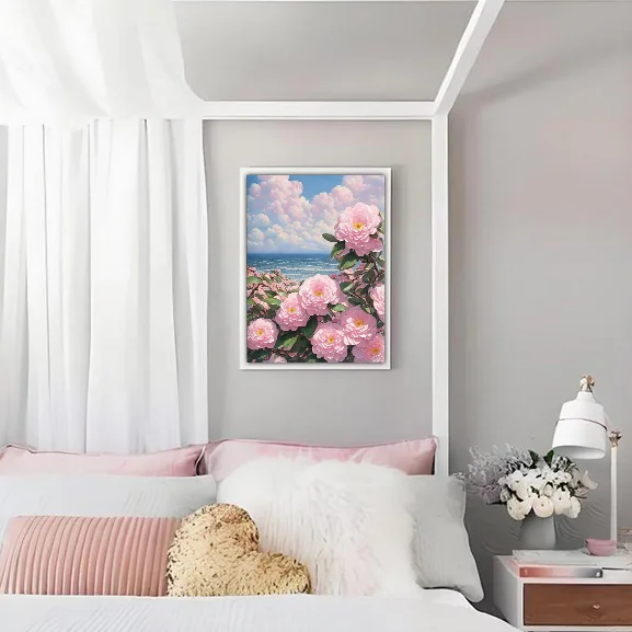 Hot Selling Paint by Numbers Kit Flowers the Sea Make Pictures Into Painting Number Home