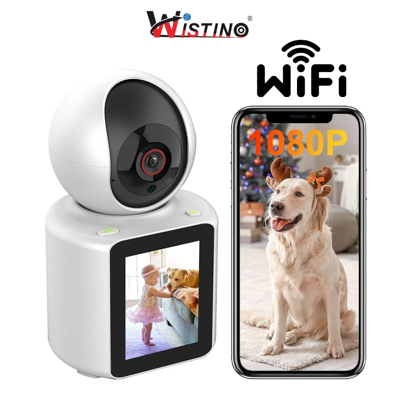 Wistino 1080P 2.8 inch Home WiFi Camera 360 Degree Human Detection Two Way Voice Pet Camera