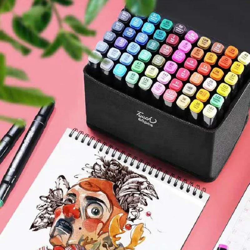 Hot Sales Dual Tip Alcohol Based Graffiti Marker 60 80 168 262 Colors Permanent Twin Color Painting Art Drawing Marker Pen Set