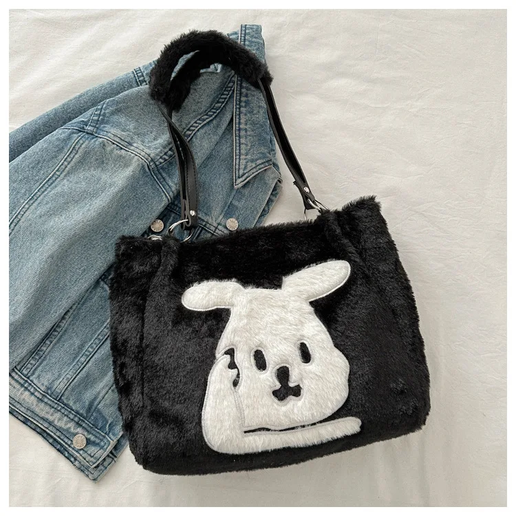 2023 Latest new design cartoon character crossbody shoulder bag Large Capacity plush rabbit handbag