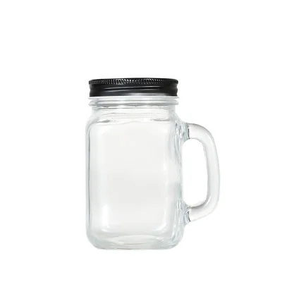 Оптовая торговля, стеклянная баночка для напитков с ручкой