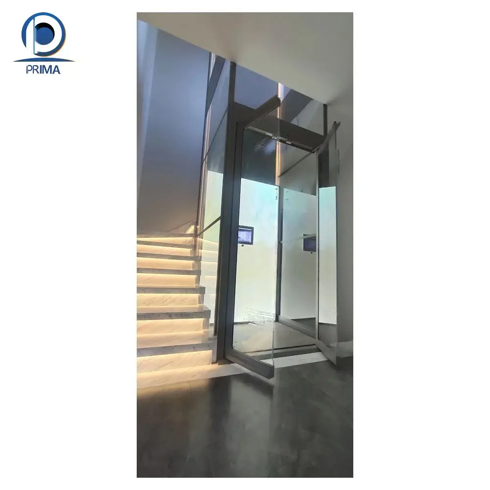Prima Screw Circular Luxury Elevator Round Elevator G+2 Floors Full Glass 360 Small Villa Elevator Lift