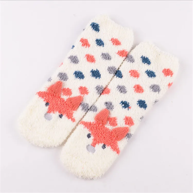 3D Cartoon  Cute Animal Tiger Cat Panda  Bluk Gift Box Packed Socks   Floor Fuzzy Fluffy Socks  Women