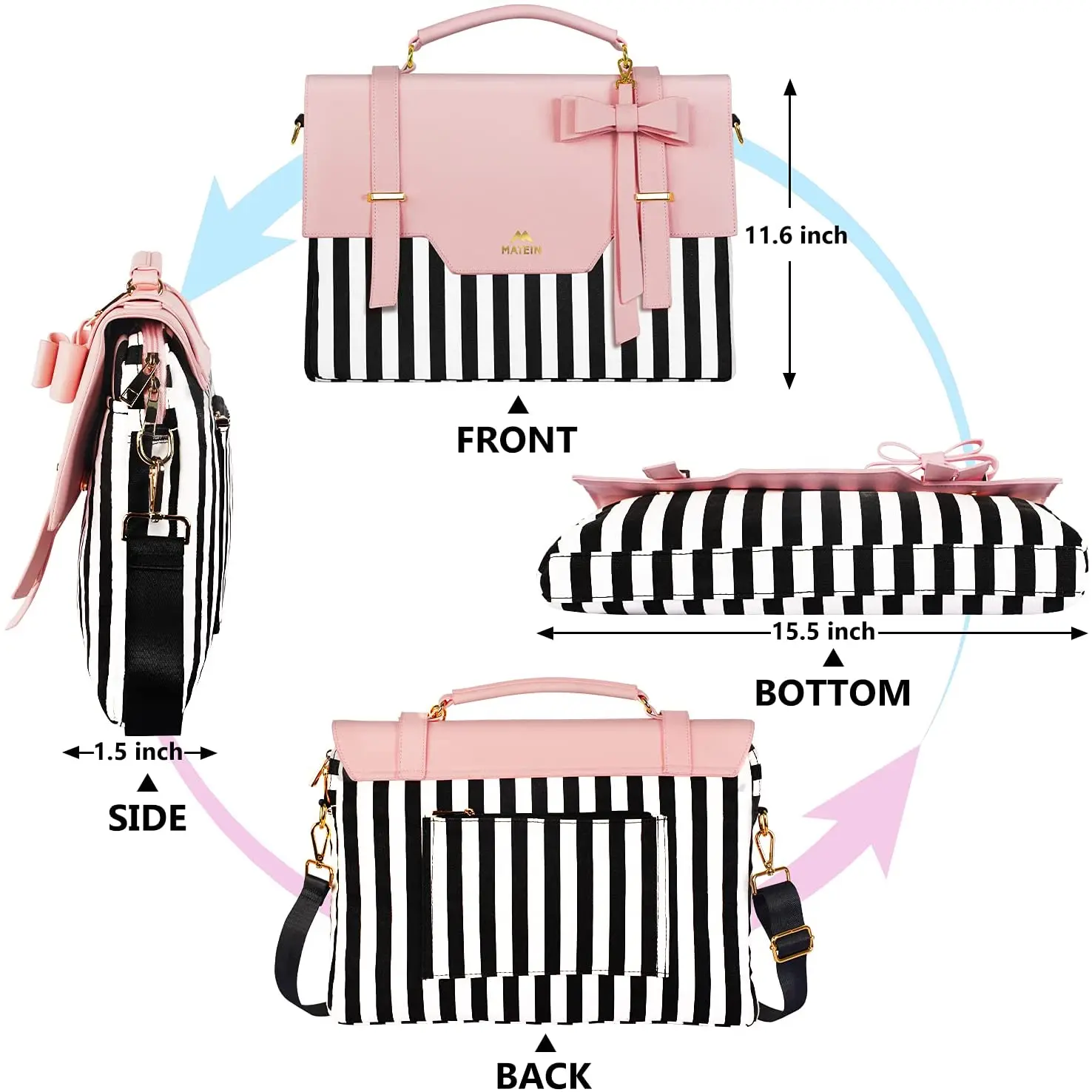 Classic Design Women Laptop Bag 15.6 inch Briefcase Waterproof Shoulder Messenger working Bag for ladies and girls