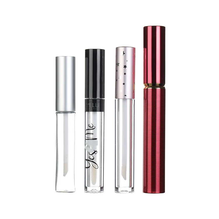 EU-Beauty Recyclable 5ml Petg Clear Lip Gloss Tubes With Thickness Featuring A Metal Brush Lipstick Mascara And A Screw Cap