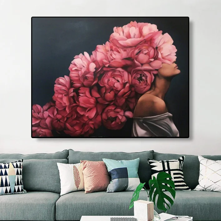 
AN8365 DIY Oil Painting By Number Romantic Woman Picture Drawing on Canvas 