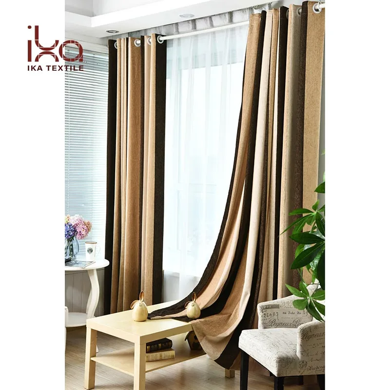 Thick Solid Color Plain Thick Solid Color Plain Splicing Rod Pocket Yarn-Dyed Long Soundproof Thermal Curtains Insulatednsulated