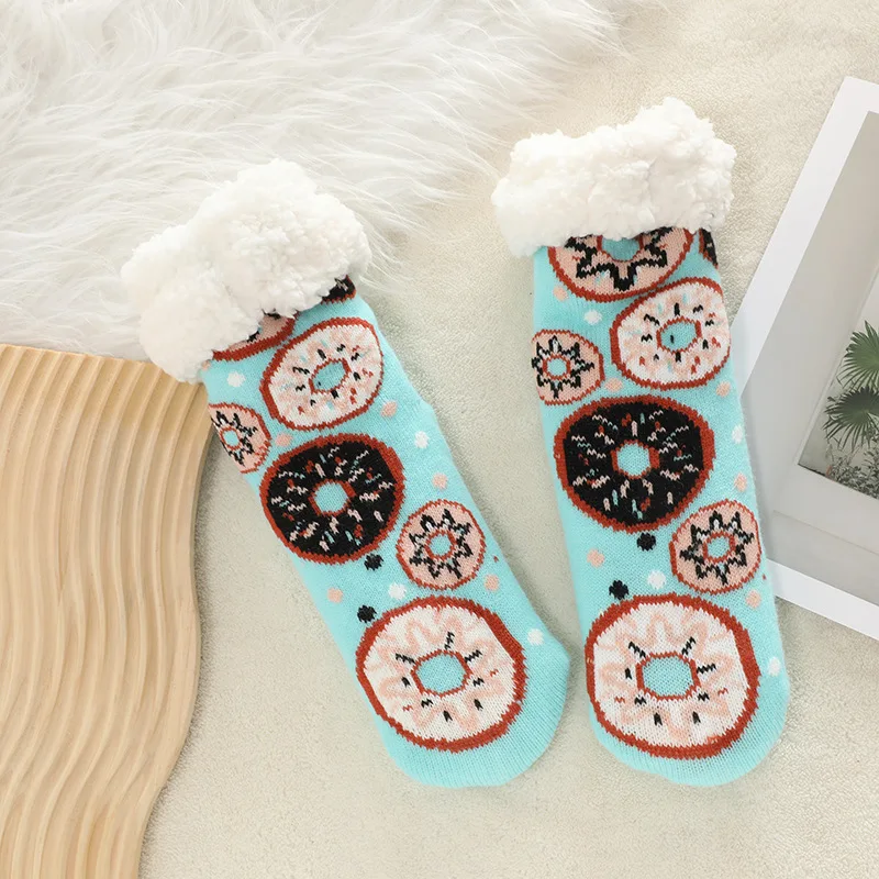 L&J Shoe Mid-tube Cute Christmas Socks Women Lamb Wool Socks Thick Warm Ski Girls Socks blanket Sox