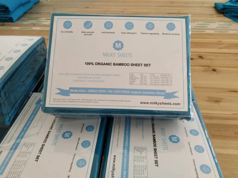 4 Pcs 100% Bamboo Sateen Weave Bed Sheet Set