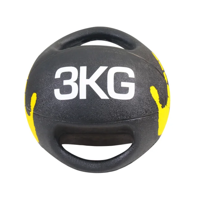 Wholesale dual grip fitness black 3kg 7kg weighted slam medicine ball set with handle