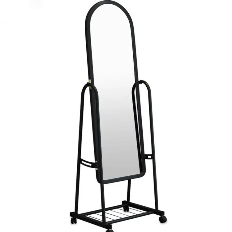 Hot Selling Modern Floor Mirror Standing with Wheel Floor Standing Mirror Fashion Dressing  Mirror