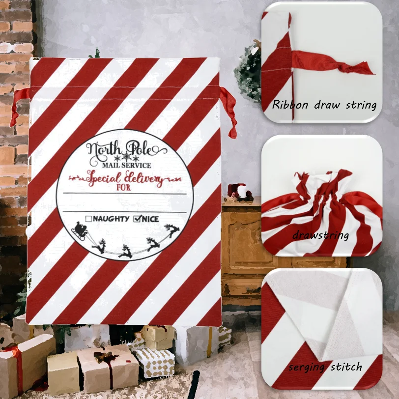 Высококачественные сумки на шнурке из 100% хлопка, 50x70 см