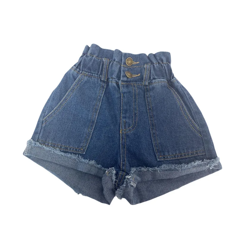 2-7 year Child Denim Short 2024 Summer Girls Baby Retro High Waist Hot Pants baby clothes for children casual jeans girls shorts