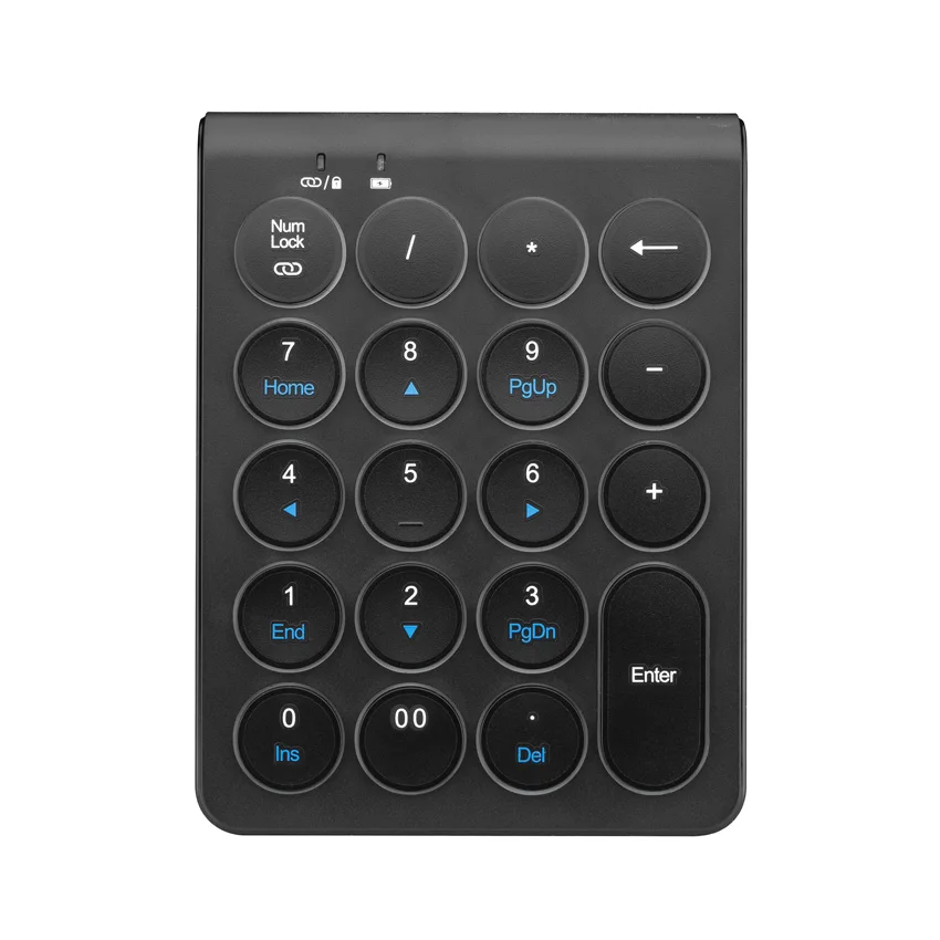 High Quality 19 Keys Mini Rechargeable BT Wireless Numeric Keypad Round Keycap Keyboard for Financial Accounting