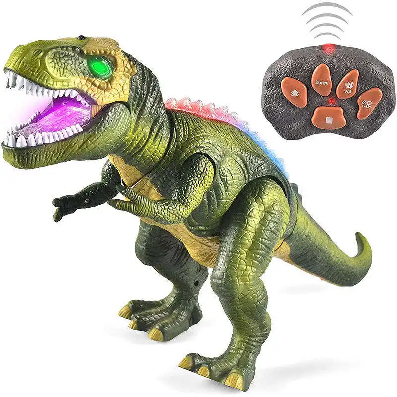 Rc Walking Led Dinosaur Robot Toy For Kids Realistic T-rex Electric Walking Dancing Battle Remote Control Animal