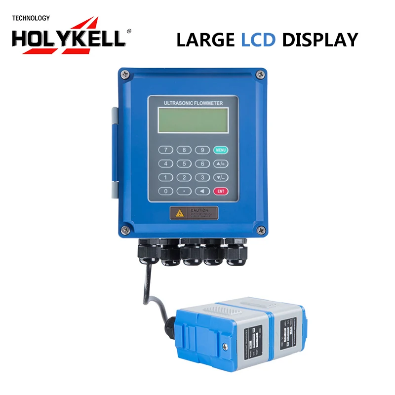 Wall-mounted types clamp on non invasive ultrasonic water liquid  flow transducer sensor meter