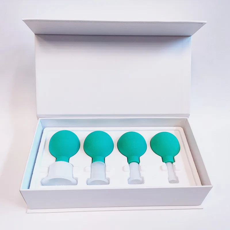 Custom Nature Stone White Jade Cupping Cup Kit Body And Face Therapy Hijama Massage Suction Cups Box