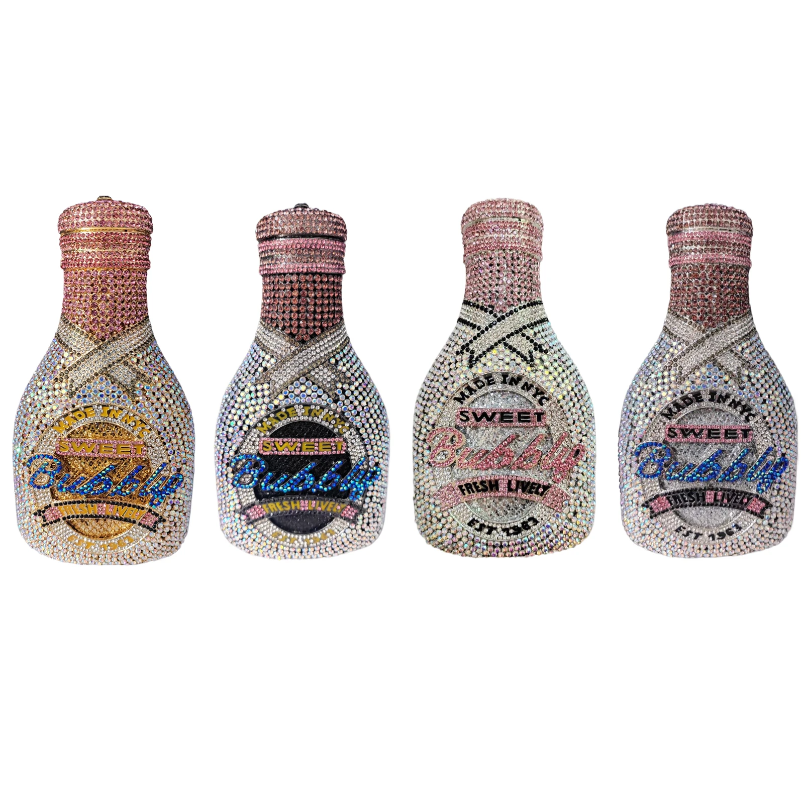 Новое 2024, вечернее вино, шампанское, прозрачная бутылка, Хрустальный клатч, сумочка для банкета, для вечеринки, для ужина, со стразами, роскошная женская сумочка