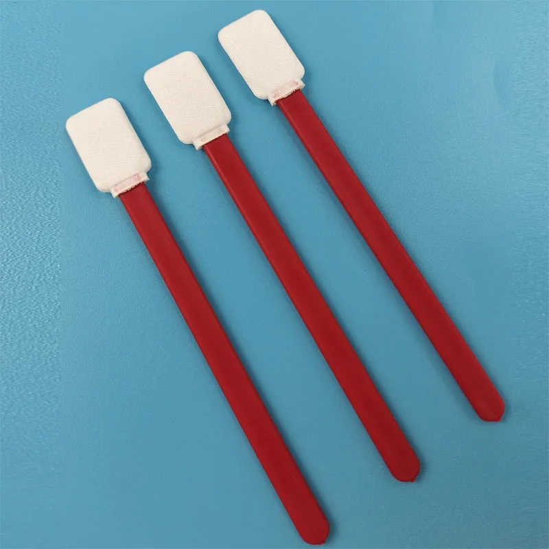 714 Lint Free Red Handle Rectangle Cleanroom Microfiber Swab Stick for Car Cleaning