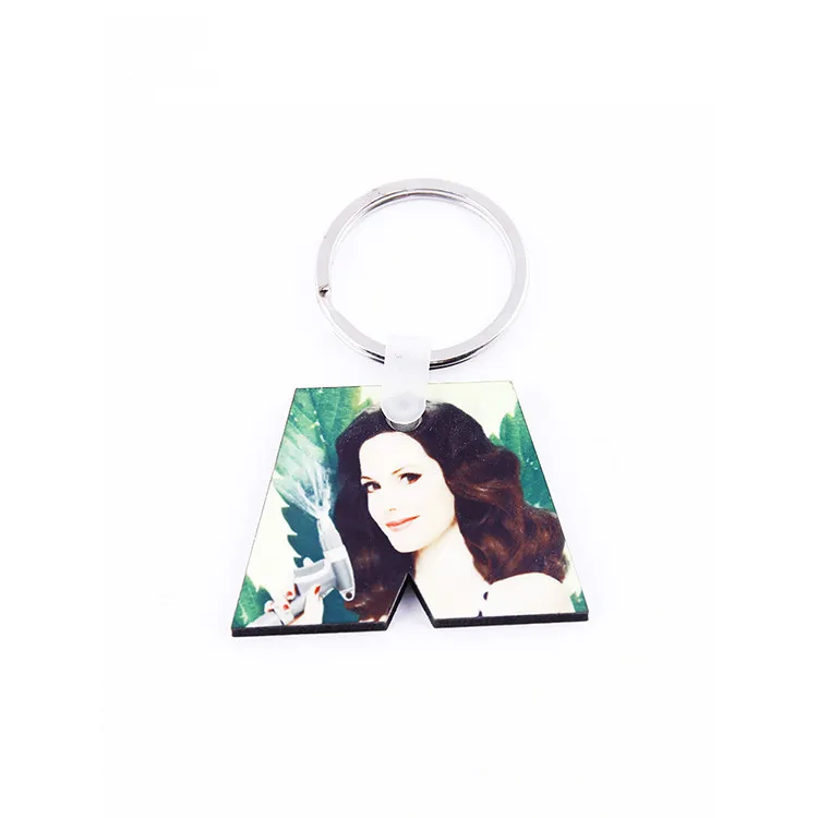 Custom Promotion Gift Single Side Sublimation Blanks MDF Sublimation Key Chain Blank