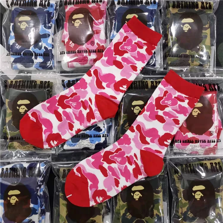  2021 горячая Распродажа Bape высокие носки шланг для женщин мужчин унисекс