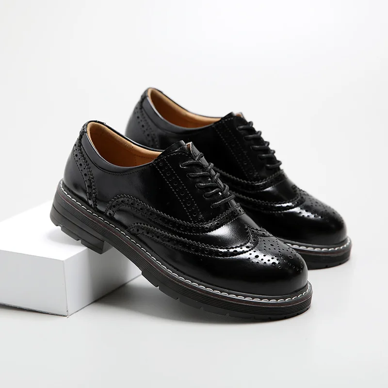 Маленькие кожаные туфли в британском стиле, японская Студенческая кожаная обувь на плоской подошве, Женская обувь в студенческом стиле