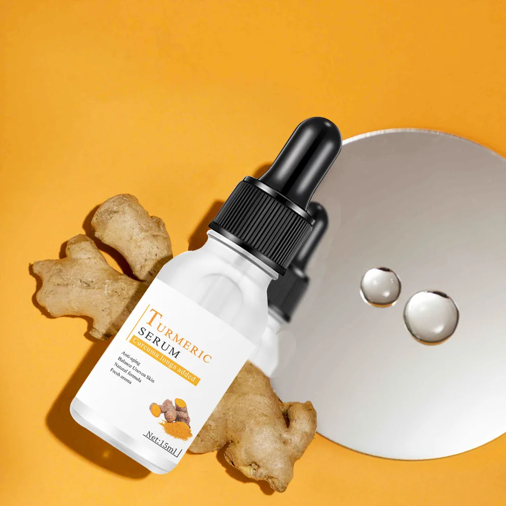 Custom Skin Care Dark Spots Face Serum Private Label Vegan Natural Turmeric Facial Brightening Anti Aging Serum