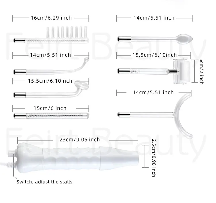 portable high frequency skin therapy wand machine commercial electrotherapy machine neon argon gas mixed facial wand