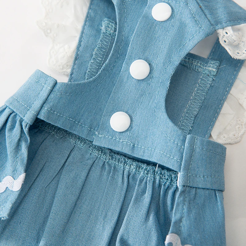 Cute Pets Dress Apparels Eco Friendly All Season Cotton Denim Fabric XS-XXL Dog Costume Pet Clothes Luxury for Dogs