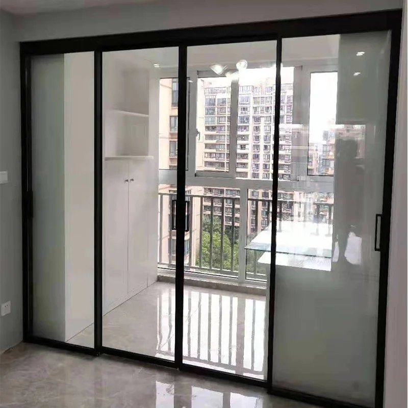 Double Glazed Stacker Doors Commercial Exterior Patio Stacking Balcony Aluminum Sliding Doors