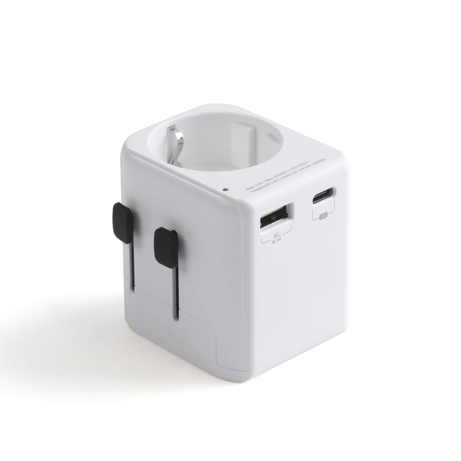 EU to World travel adapter with PD and QC 20watts charging ports,type C E F shuko covverter,to UK,HK,China,Australia,USA