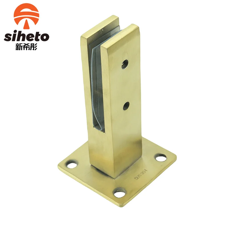 304 Stainless Steel Swimming Pool Fence Side Mount Adjustable Brushed Glass Balustrade Spigots Glass Fitting