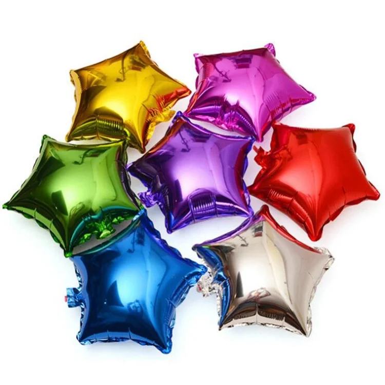 Wholesale custom aluminium foil birthday party supplies colorful star cheap price free shipping foil balloon