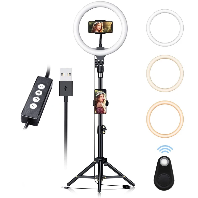 2021 High Quality Custom Logo RK14 led mobile phone selfie ring light for smartphones