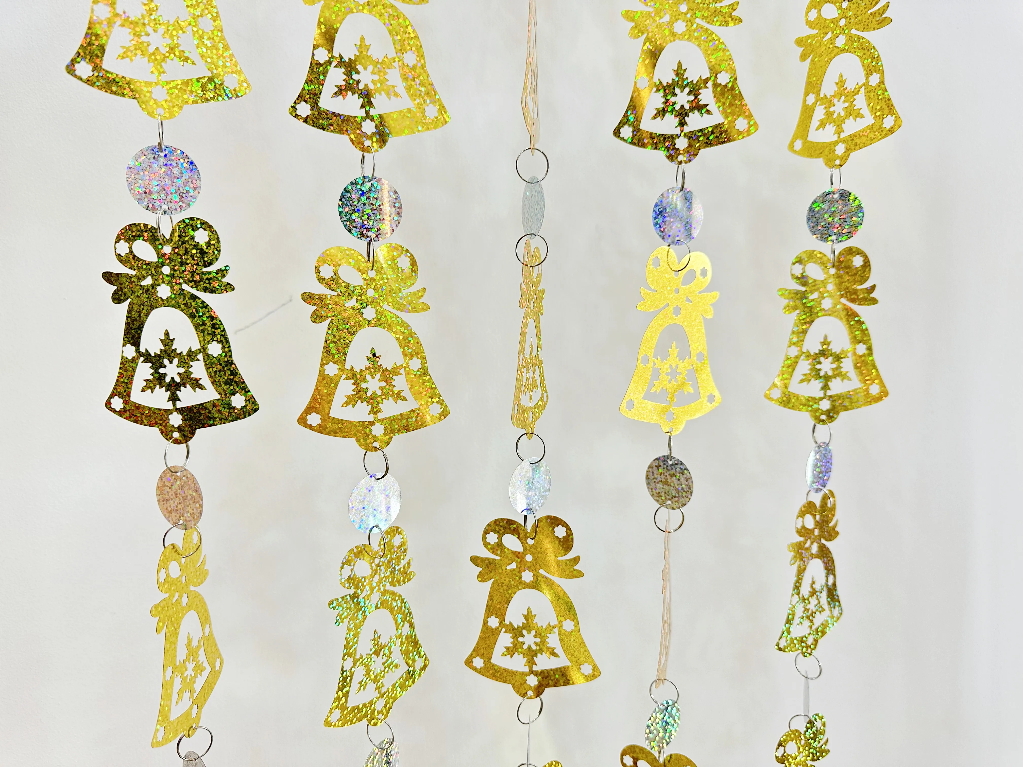Christmas Decorations Bell Glitter Window Hanging Decor Scene Layout Party Activities Shop Wall Hanging Decor