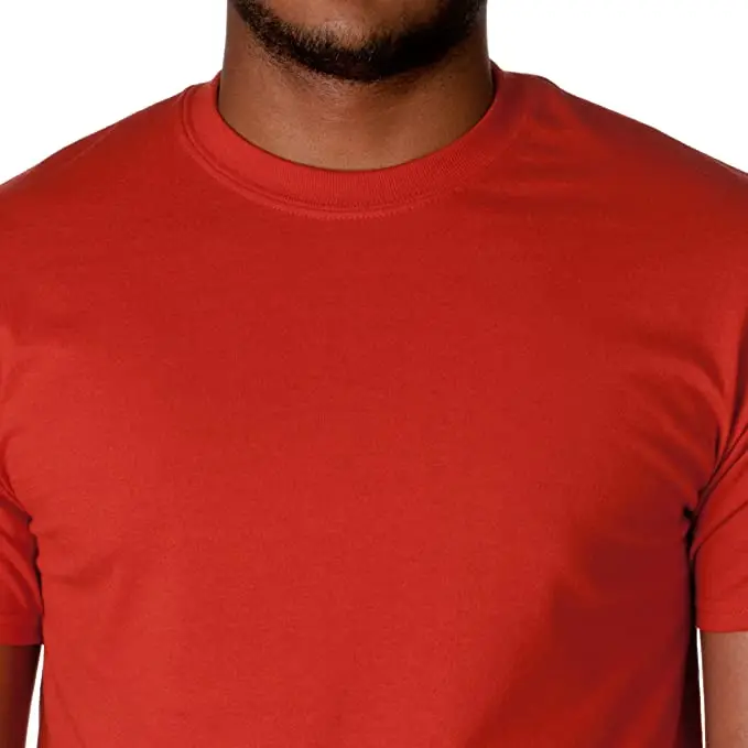 wholesale 100% cotton unisex red plain custom logo printing men T shirt