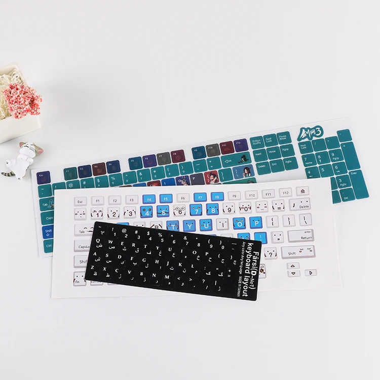 decorative chinese letter alphabet cartoon transparent arabic laptop key keyboard sticker