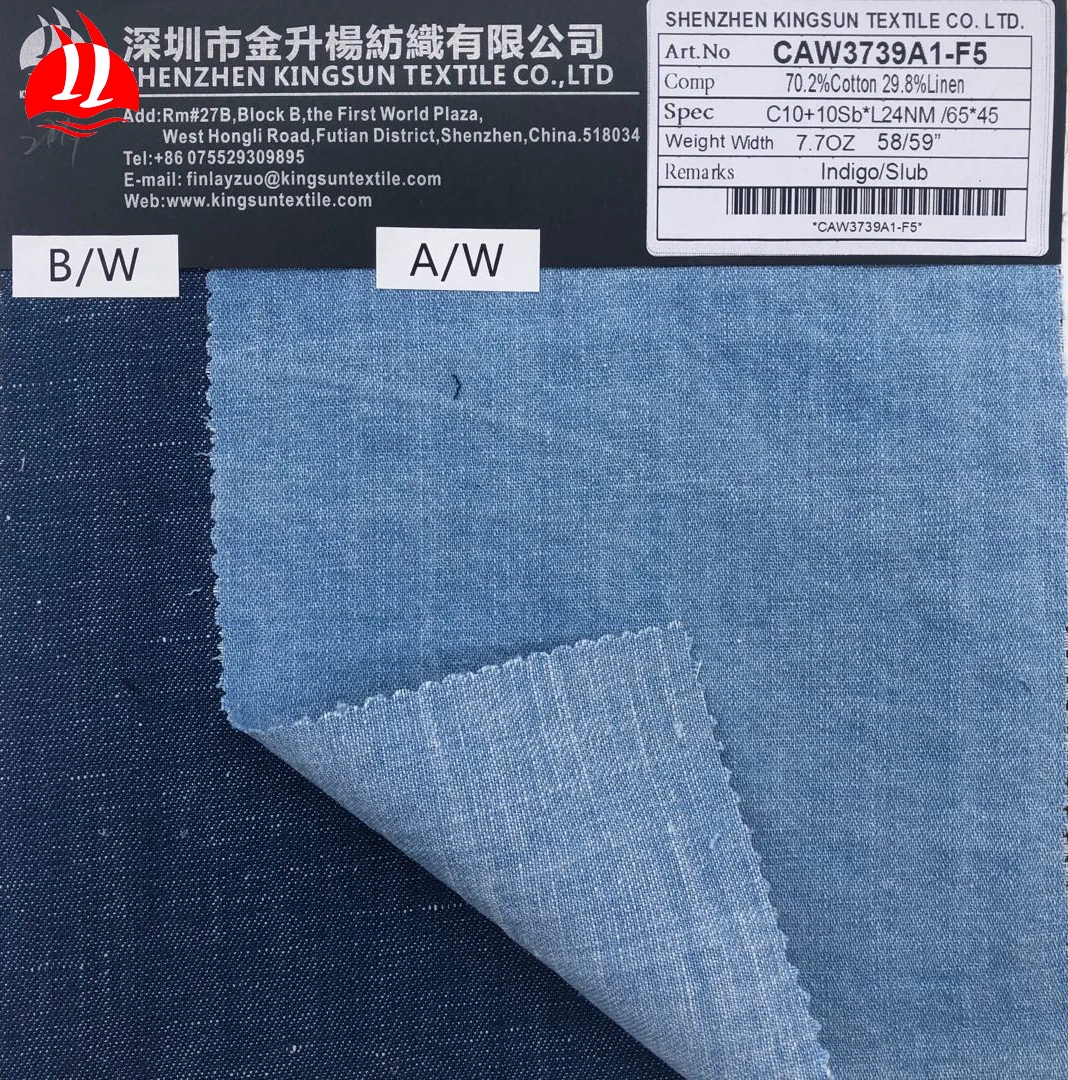 China manufacturer wholesale linen cotton denim jeans fabric